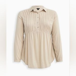 Rayon Slub Lace Trim Tunic Top (D1)